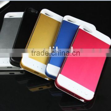 For Apple iPhone 5 High Capacity External Rechargable Backup Metal Battery Case