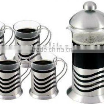 glass and stainless steel coffee & tea set