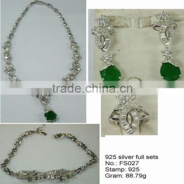 FS027 2013 hot sale Arabic Women Dress Jewelry Bracelet Set, 925 Sterling Silver Jewellry With Natural Stone