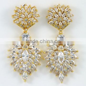 South America new design bridal cz earrings