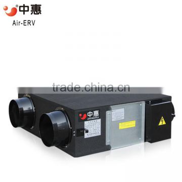 Energy recovery roof air ventilator with cross-counterflow heat exchanger