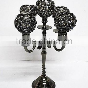 black nickle plated crystal ball candelabra