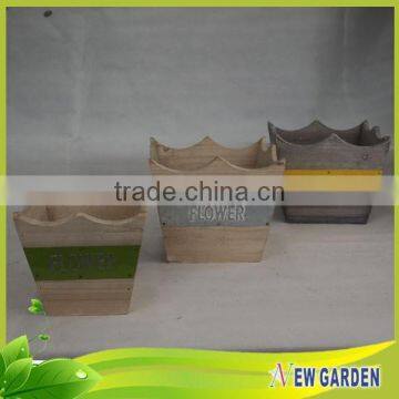 Multi-function Wood Flower Basket,Custom Recycled Plant Pot