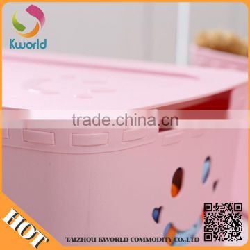 China Made Good Sale Plastic Home Pink Cover Storage Box