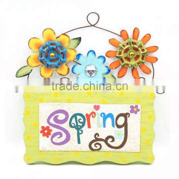 Spring beautiful flower wooden garden plaque