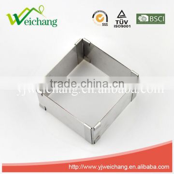 WCL150 Adjustable Stainless Steel Square Frame Mould Mold Cake Ring 5cm Height (extends from 9x9cm/3.5 inch to 15x15cm/5.9 inch)