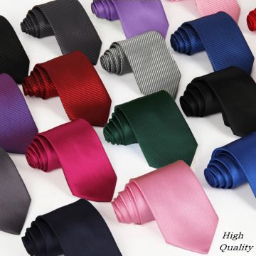 Skinny Customized Mens Silk Necktie Self-tipping Standard Length