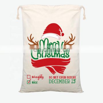 Santa Bag Christmas Sacks Stocking Gift Sack Present Storage Bag with Drawstrings
