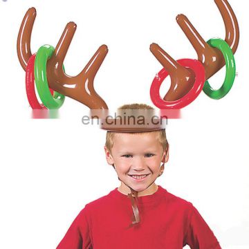 PVC Inflatable Reindeer Antler Ring Toy for Christmas Promotion