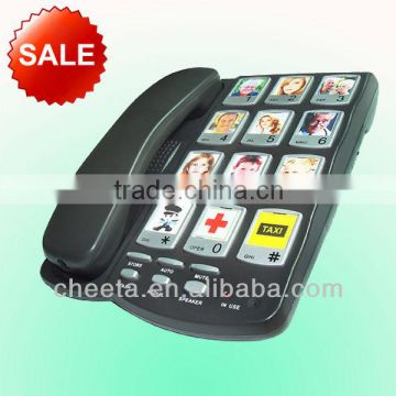 big button telephone with picture for old people