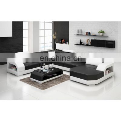 Deluxe G8001 genuine leather U-shaped sectional living Room sofa set