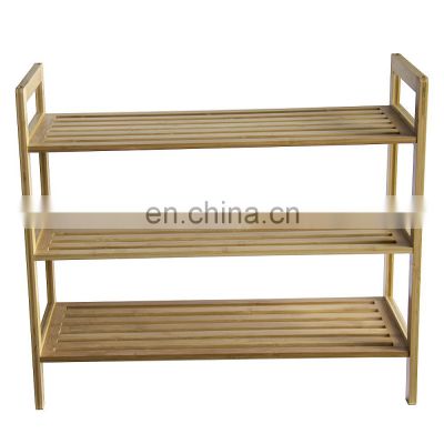 3-Tier Slimline Bamboo space-saving shoe rack Organiser