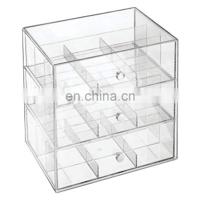 High Quality 3 Drawers Acrylic Organizer Box for Home Bedroom Storage