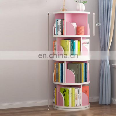 Factory latest shelving 4 layer rotating bookshelf rotating bookshelves for children's bookshelves