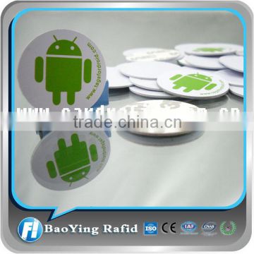 TOP fast connection round NFC tag RFID pvc coin tag