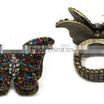 rhinestone butterfly engament ring