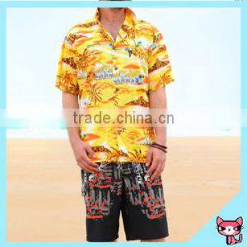 100% cotton shirt hawaiian theme party costumes hawaiian fabric hawaiian shirt