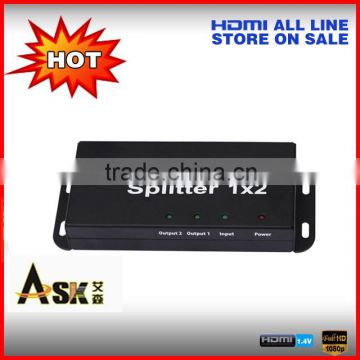 HDMI Splitter 1 in 2 out HDMI Splitter 1.4v 1x2 Support full 3D 1080P&4Kx2K