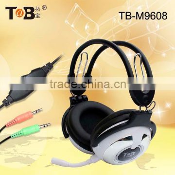 New 50mm driver units headphone with mic and volume control for game pc dj with USB or 3.5mm plug