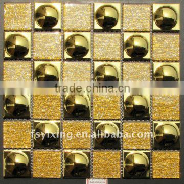 WT03 Golden electroplated ceramic and glass mosaic tiles borders ceramic kitchen,bathroom ,ec.