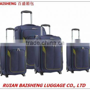 BS209 2015 new design soft trolley case/Zip luggage/Soft Luggage/eva luggage/eva suitcase/four wheels trolle case