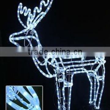 LED Rope Light Motif as Outdoor Plastic back 2D Santa Merry Christmas silhouette