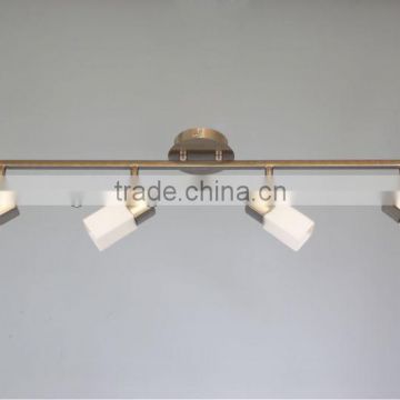 4 heads directional ceiling spot lamps in sand nickel