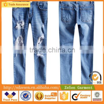 Wholesale Custom Factory Sexy Womens Slim Patch jeans OEM Cotton Long Jeans For Women