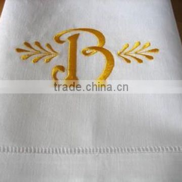 Monogram linen guest towel LC691