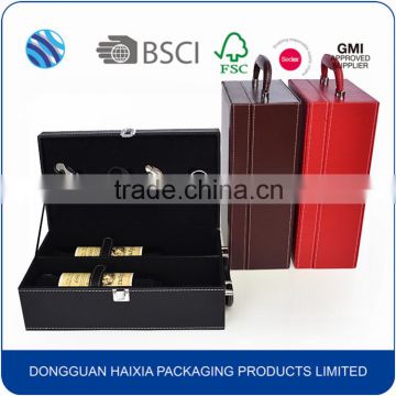 Luxury single leather wine glass packaging box