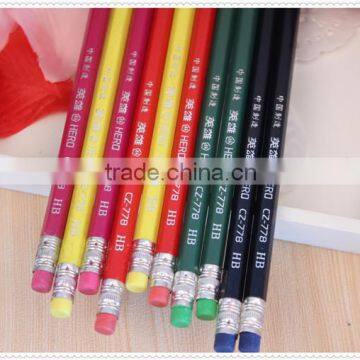 hb pencil with eraser china school stationery Top quality hb pencil