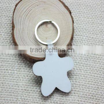 Star shape MDF Sublimation Key chain For Promotion