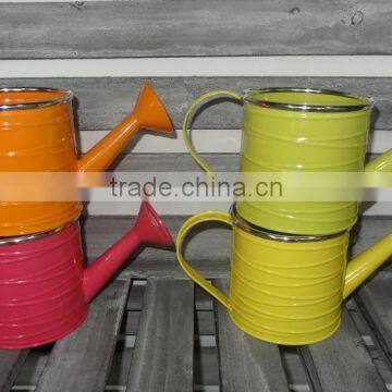 bright colors metal watering can