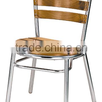 Aluminum wood slats chair design for global demand