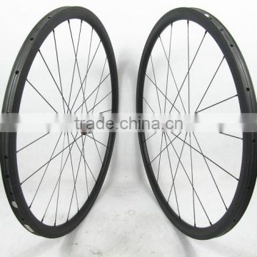 High end straight pull hub, 30 * 23mm tubular bicycle wheels 700C full carbon fiber rims for road wheelset