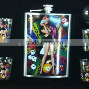 hip flask set stainless steel with gift box
