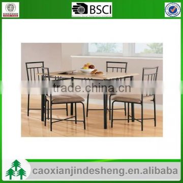 Dining room furniture simple design 1+4/ sets metal dining table and chair