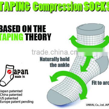 Sporty Japan patented import socks , available in 6 color
