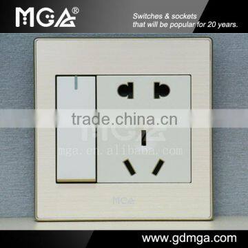 MGA Q7L Series 10A 2&3 pin socket with switch