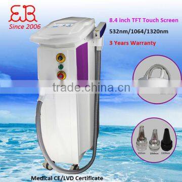 Q Switch Laser Tattoo Removal Vertical Tattoo 1 HZfreckles Removal Laser Removal Machine Haemangioma Treatment