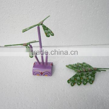 Beautiful green bamboo finger balance dragonfly from Vietnam