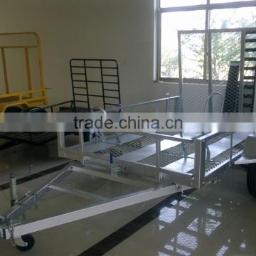 Hot Dip Galvanized Motorcycle Trailer with 3 rails