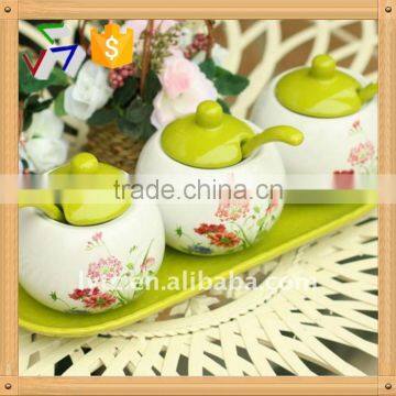 ceramic tableware jar set with spoon