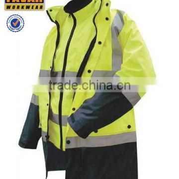 2in1 high visibility waterproof jacket 2 tone parka