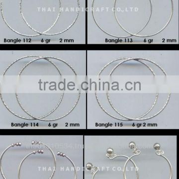 Thai Karen Silver Bangle Jewelry 925 Sterling Silver
