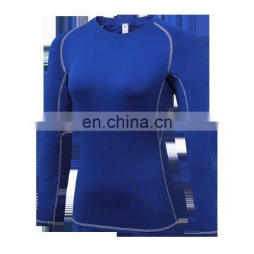 High quality good price wholesale dri fit gym yoga fitness clothing long sleeves plain t-shirts for women lady t-shirt