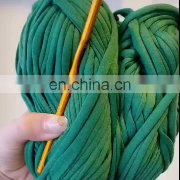 Wuge manufacturer cheap price  100 polyester  crochet tshirt yarn for knitting