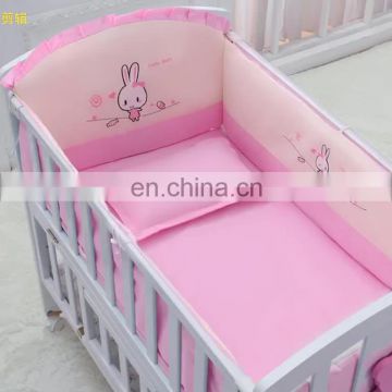2020 factory direct supply cartoon animal pattern reactive printing 100% cotton super soft 5PCS baby crib bedding set