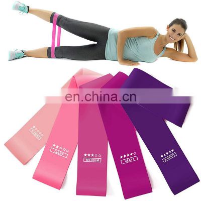 Home natural latex long customized elastic loop fitness exercise resistance bands