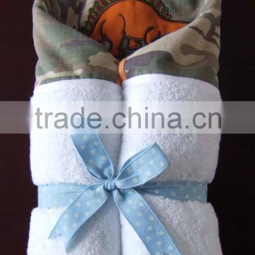 embroidery cotton baby towel with hood